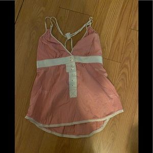 NWOT BCBG Red/White Button Up T- Back Tank - Small